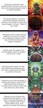 Chris427 2208 18 august 2008 utc random is not using a specific attribute type or archtype to base a deck on. Getting Good At Yu Gi Oh Galaxy Brain Know Your Meme