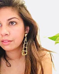 80s Oversized Gold Plated Earrings/ Cage Earrings/ RARE Glam Statement  Earrings