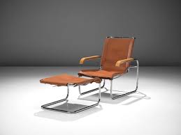 Gorgeous leather chairs and a half are bigger than normal chairs, designed for maximum comfort. Marcel Breuer Cognac Leather Lounge Chair With Ottoman 1928 Available For Sale Artsy