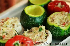 Courgettes Poivrons Et Champignons Farcis Champignons Farcis Cuisine Idee Recette