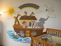 Noah S Ark Large Paint By Number Wall Mural Noahs Ark Mural Noahs Ark Wall Mural Noahs Ark Wall Decor
