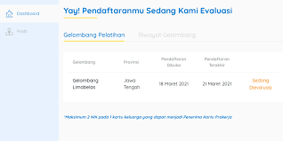 Jun 10, 2021 · pengumuman hasil seleksi kartu prakerja gelombang 17 dicek melalui sms atau melalui dashboard pada akun prakerja.go.id, berikut cara mengeceknya. Pendaftaran Prakerja Gelombang 15 Ditutup Hari Ini Berikut Cara Daftarnya Halaman All Kompas Com
