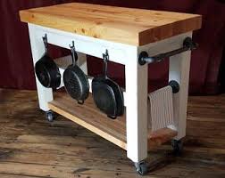 Industrial Farmhouse Kitchen Island Rolling Cart Rustic Butcher Block Wood Top Ste Butcher Block Island Kitchen Butcher Block Kitchen Rolling Kitchen Island
