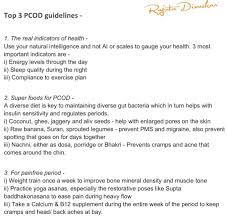 Rujuta Diwekar On Instagram Top 3 Guidelines For Pcod And Painfreeperiods Best Diet For Pcos Pcos Diet Pcos