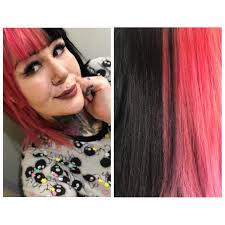 If you want to hide greasy roots, massage some dry shampoo into the scalp, shake it out, then wind the hair up top into a cute lil' bun. Brought Back The Half And Half Hair With This Really Pretty Peachy Pink Hair