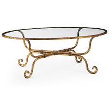 A combination of clear glass and steel gives the studio designs home camber 48 in. Oval Coffee Table Oval Wrought Iron Coffee Table In Distressed Gold