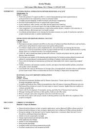 Business Analyst Operations Resume Samples Velvet Jobs
