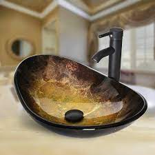 View all bathroom sinks undermount sinks vessel sinks drop in sinks corner sinks wall mount sinks sink & faucet combo vessel. Elecwish Tempered Glass Oval Vessel Bathroom Sink With Faucet Reviews Wayfair