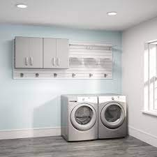 Flow Wall Modular Laundry Room Storage Set With Accessories In Platinum Carbon Fiber 2 Piece Fcs 4812 2pc The Home Depot Laundry Room Storage Small Laundry Room Organization Laundry Room Organization