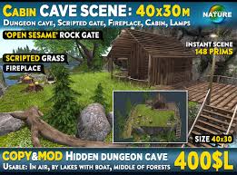 Maybe you would like to learn more about one of these? Second Life Marketplace Cave Cabin Scene 2019 With Hidden Dungeon Cave Instant Landscaping Scene