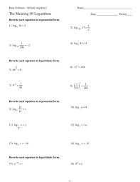 2013 kuta software llc algebra 2 answers related files Meaning Of Logarithms Kuta Software
