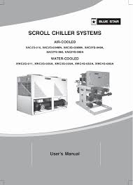 pdf air cooled water cooled scroll chiller systems users