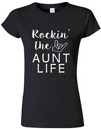 amazon com rockin the aunt life cute ladies juniors cut