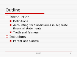 Ias 27 1 Ias 27 Consolidated And Separate Financial Statements