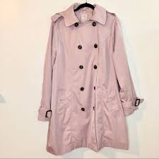 Dressbarn Woman Dusty Rose Trench Coat With Hood In 2020 Hooded Trench Coat Plus Size Trench Coat Trench Coat