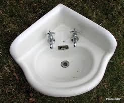 Antique Corner Sink Bathroom Victorian Old House Porcelain Cast Iron W Bracket Corner Sink Bathroom Corner Sink Bathroom Sink