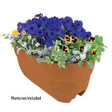 How to make a railing planter. Bloomers Self Watering Rail Planter Grow Box 24 Weatherproof Resin Planter Up To 6 Railings Terracotta From Walmart Accuweather Shop
