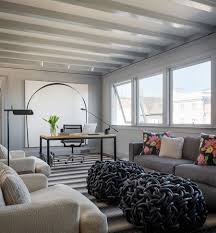 Definitely white wash or light gray wash the ceiling and stain the beams a dark espresso. Trendy Ideas 20 Home Offices With Ceiling Beams That Make An Impact