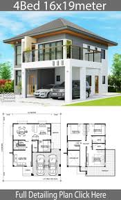 Home Design Plan 16x19m Mit 4 Schlafzimmern Home Design Mit Plansuche Home Design With Layout Plan Model House Plan House Front Design Home Design Plan