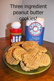 Three Ingredient Peanut Butter Cookies Recipe Three Ingredient Peanut Butter Cookies Peanut Butter Recipes Peanut Butter Cookies