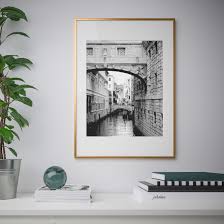 Lomviken Frame Gold Colour Ca Ikea Hallway Artwork Wall Art Pictures Frames On Wall