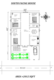 35 X41 3bhk South Facing House Plan As Per Vastu Shastra Autocad Dwg And Pdf File Details South Facing House Drawing House Plans 30x40 House Plans