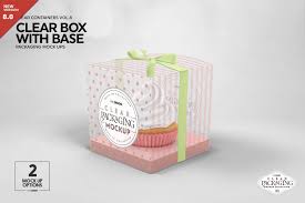 Highest quality mockups for photoshop. Clear Cupcake Box Packaging Mockup Packaging Mockup Box Mockup Box Packaging