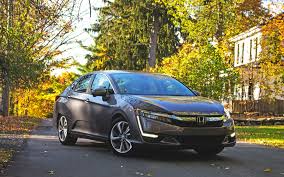 2018 honda clarity electric sedan angular front exterior view. 2018 Honda Clarity Squeezed Between A Prime And A Volt The Car Guide