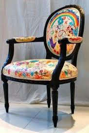 Modern Upholstery On Antique Chair Geschilderde Stoelen Oude Stoelen Stoelen