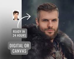 Custom Viking Warrior Portrait From Photo (digital Download)