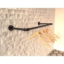 Portant My Tube Noir H 2 5 X L 70 X P 30 Cm Barre De Penderie Penderie Murale Decoration Murale Industrielle