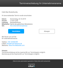 Bestatigung Bei Terminverschiebung Versenden Cituro Helpcenter