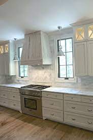White Shaker Cabinets Full Overlay Cabinets Bin Pulls Polished Nickel Thermador Range Pecky Cypress Kitchen Window Design Kitchen Remodel Kitchen Design