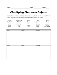 Print a set of classroom objects flashcards, or print some for you to colour in and write the words! Classifying Classroom Objects