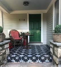 Easy Breezy Patio Floor Stencil Ideas In 2020 Painted Patio Patio Flooring Painted Porch Floors