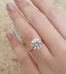 3 Carat Round Diamond Ring Round Engagement Ring 14k Yellow Gold Ring 3 Carat Diamond Engagement Ring In 2021 Yellow Engagement Rings Timeless Engagement Ring Gold Solitaire Engagement Ring