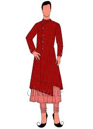Buy Red Art Silk Jacket Style Sherwani Online Sku Code Shbs1804260 This Red Color Ch Fashion Illustration Dresses Mens Fashion Illustration Fashion Design