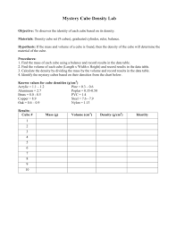 density cube lab