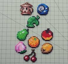 Items And Fruit Animal Crossing Sprites Diy Perler Beads Perler Bead Art Perler Bead Patterns