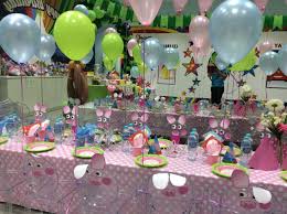 Peppa Pig Party Table Setup Pig Party Peppa Pig Party Party Themes