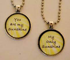 You Are My Sunshine Necklace Set Mother By Evangelinascloset 24 00 Sunshine Necklace Friend Necklaces You Are My Sunshine