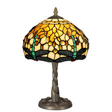 360 lighting modern accent table lamps set of 2 clear stacked ball off white drum shade for living room family bedroom bedside. Dragonfly Tiffany Style Bedside Lamp Arte Dal Mondo