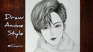 This is a speed paint of a 'draw this in your style' challenge. Draw Handsome Animes Boy Semi Realistic Style Speed Drawing Time Lapse Pencil Sketch Youtube