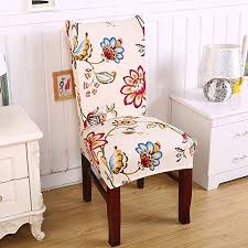 Amazon Com Argstar 6 Pack Chair Covers For Dining Room Spandex Slipcovers Blue Flower Design Hom Decorative Chair Chair Covers Slipcover Banquet Chair Covers