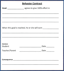 A behavioral contract in which one person seeks to change a target behavior. Behavior Contract For Teenager To Learning Life Templateral