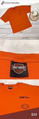 Harley Davidson Michigan Logo T Shirt Orange Brand Harley