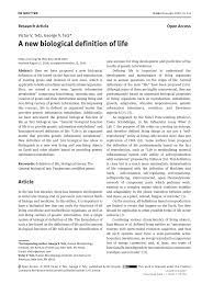 An epub ahead of print date for a citation in pubmed is not considered the official date of publication, and these papers are still considered in press. Pdf A New Biological Definition Of Life