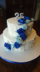 Simple anniversary cake design blue. Pin By Nikole Marth On Four Monsters Bakery Wedding Anniversary Cakes 25th Wedding Anniversary Cakes Anniversary Cake