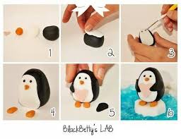 Pingwin Penguin Cakes Polymer Clay Animals Fondant Animals