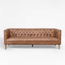 Rollins Chocolate Leather Sofa Reviews Crate And Barrel Leather Sofa Leather Sofa Living Room Button Tufted Sofa